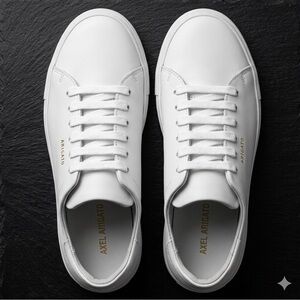 Axel Arigato Clean 90 Bee Bird White Silver Leather Sneakers Womens 6.5 EU 37